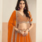 Anaita Orange Faux Georgette Lehenga Choli With Sequence Work