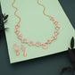 Tehzeeb Creations Gold-Polished White Diamond Necklace With Earrings - Swadesiicart