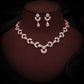 Tehzeeb Creations Gold-Polished White Diamond Necklace With Earrings - Swadesiicart