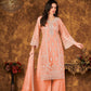 Anaita Orange Embroidered Net Plazzo Suit