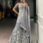 Lorenvalley Fashion Star Georgette Sequins and Thread Embroidery Work Kurta Palazzo Set - Swadesiicart