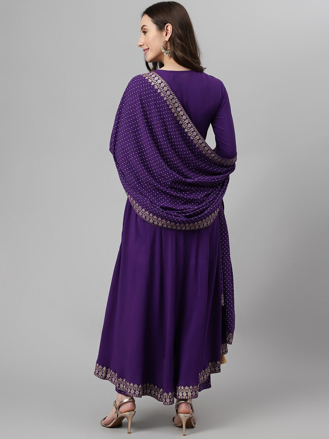 Khushal K Ethnic Motifs Embroidered Sequined Kurta with Palazzos & Dupatta - Swadesiicart
