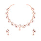 Tehzeeb Creations Brass Rose Gold-Polished Maroon Colour Necklace With Earrings - Swadesiicart