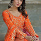 Anaita Orange Silk Anarkali Suit With Embroidery & Sequins Work