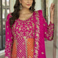 Anaita Magenta Silk Anarkali Suit With Embroidery & Sequins Work