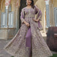 Anaita Lavender Silk Anarkali Suit With Embroidery & Sequins Work