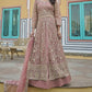 Anaita Peach Silk Anarkali Suit With Embroidery & Sequins Work