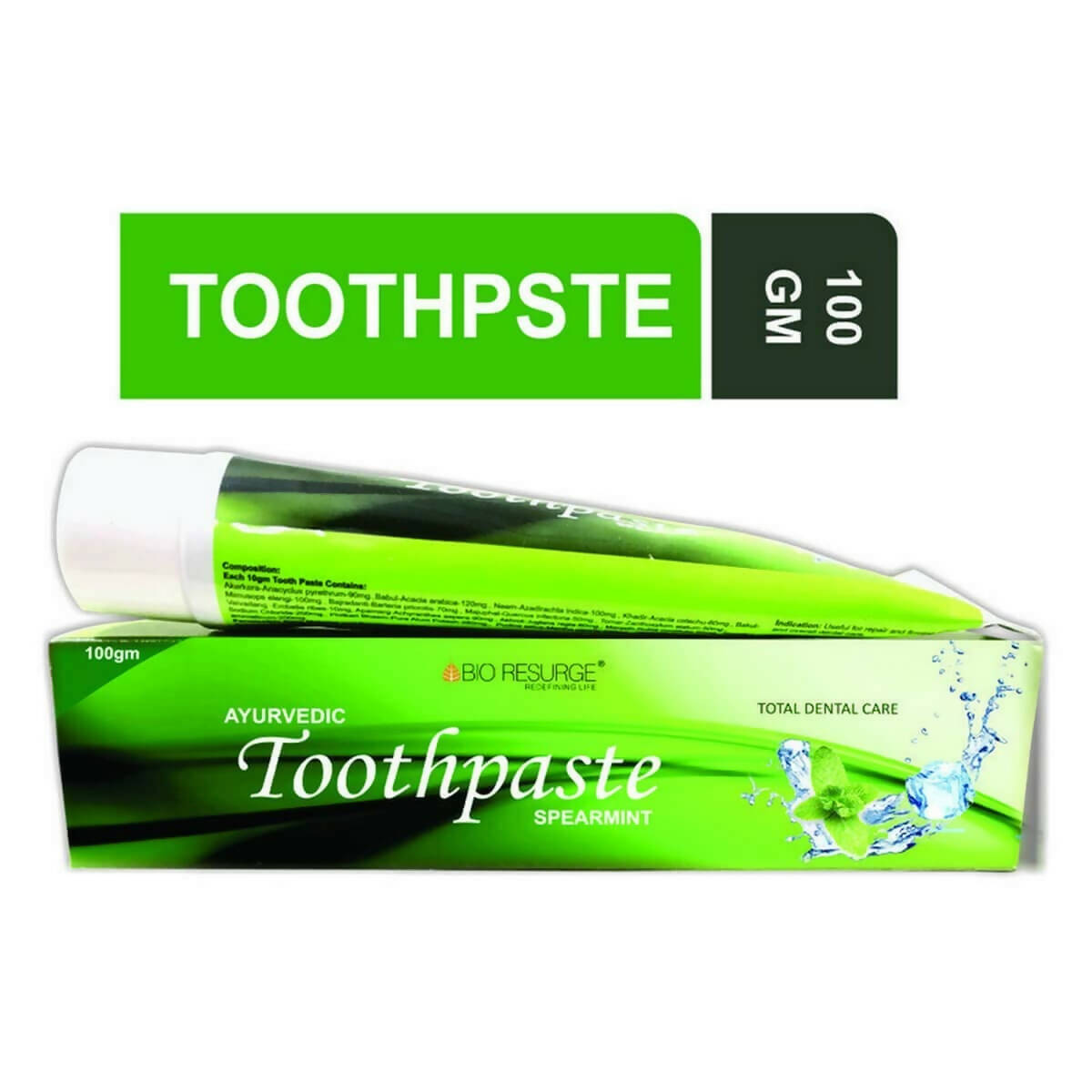 Bio Resurge Life Herbal Ayurvedic Spearmint Toothpaste | Swadesiicart