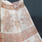 Cream Colour Peacock Block Print Crocia Mulmul Cotton Saree By Gayathri Reddy Designer Studio | Swadesiicart