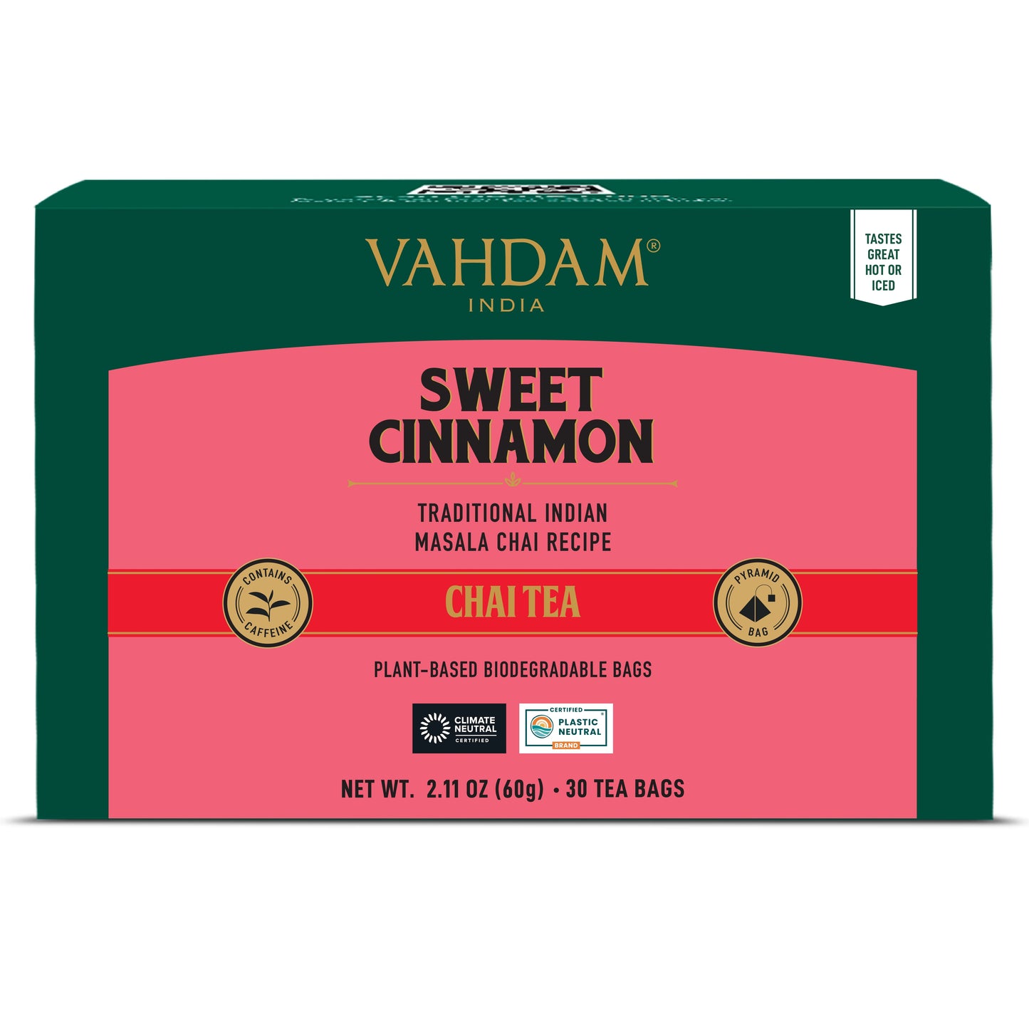 Sweet Cinnamon Masala Chai Tea, 30 Count