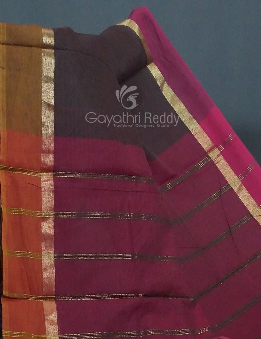 Dual Shades of Brown Pure Mangalgiri Cotton By Gayathri Reddy Designer Studio | Swadesiicart