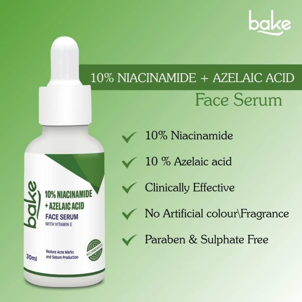 Bake 10% Niacinamide & Azelaic Acid Face Serum With Vitamin E | Swadesiicart