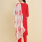 Designer Stylish Red rayon Stitched Suit With Dupatta - Tanisha | Swadesiicart
