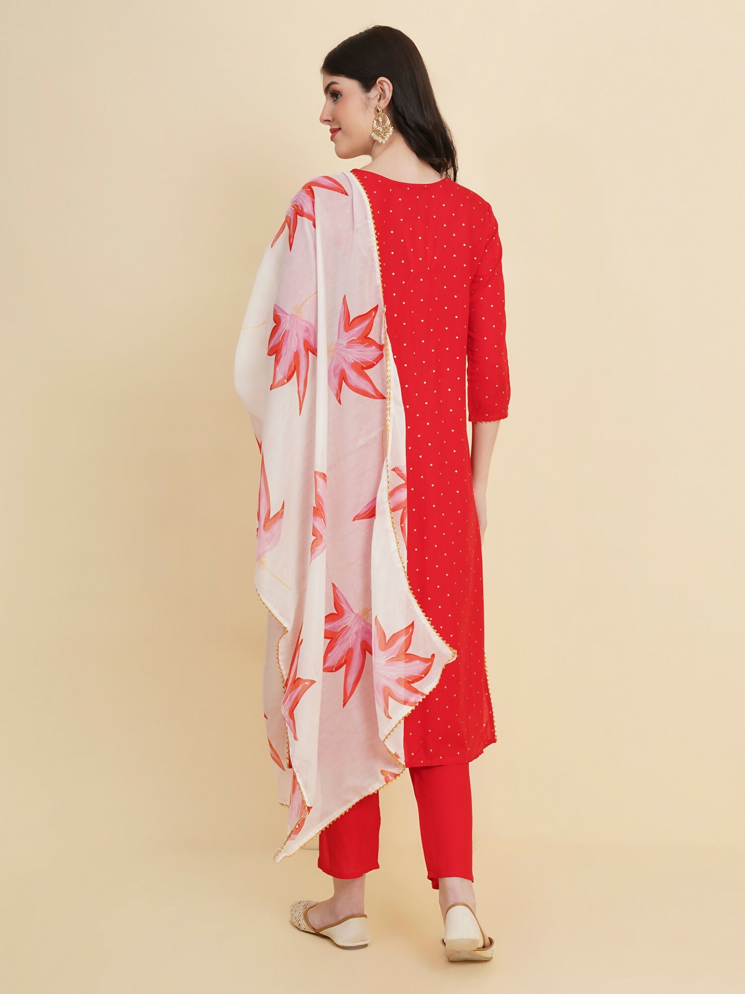 Designer Stylish Red rayon Stitched Suit With Dupatta - Tanisha | Swadesiicart