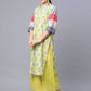 Ahalyaa Women's Yellow Pure Blend Digital Printed Kurta Palazzo Set | Swadesiicart