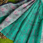 Exclusive Collection 100% Pure Cotton Green Tant Saree With Hand Weaving Work - Swadesiicart