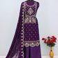 Anaita Purple Vichitra Silk Suit with Embroidery & Sequence Work