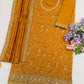 Anaita Mustard Vichitra Silk Suit With Embroidery & Sequence Work