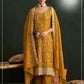 Anaita Mustard Vichitra Silk Suit With Embroidery & Sequence Work