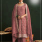 Anaita Peach Vichitra Silk Suit With Embroidery & Sequence Work