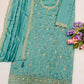 Anaita Blue Vichitra Silk Suit With Embroidery & Sequence Work