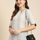 Anouk Women Striped Keyhole Neck Cotton Kurta - Swadesiicart