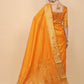Kalini Mustard Woven Design Embellished Zari Silk Blend Banarasi Saree | Swadesiicart