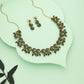 Tehzeeb Creations Gold Pleate Green Colour Choker Set - Swadesiicart
