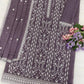 Anaita Purple Silk Suit with Embroidery & Sequence Work
