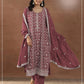 Anaita Maroon Silk Suit with Embroidery & Sequence Work