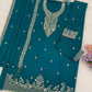 Anaita Teal Blue Faux Georgette Suit With Embroidery & Sequence Work