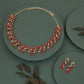 Tehzeeb Creations Gold Pleate Maroon Colour Choker Set - Swadesiicart