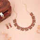 Tehzeeb Creations Gold Pleate Maroon Colour Choker Set - Swadesiicart