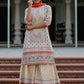Juniper Women Beige Cotton Cambric Printed Kurta, Sharara & Dupatta Set | Swadesiicart