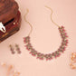 Tehzeeb Creations Gold Pleate Pink Colour Choker Set - Swadesiicart