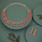 Tehzeeb Creations Gold Pleate Pink Colour Choker Set - Swadesiicart