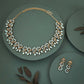Tehzeeb Creations Gold Pleate Sky Blue Colour Choker Set - Swadesiicart