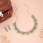 Tehzeeb Creations Gold Pleate Sky Blue Colour Choker Set - Swadesiicart