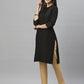 Juniper Black Rayon Festive Solid Straight Kurta For Women | Swadesiicart