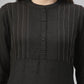 Juniper Black Rayon Festive Solid Straight Kurta For Women | Swadesiicart