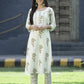 Juniper Off White Cotton Dobby Festive Printed Straight Kurta Sets For Women - Swadesiicart