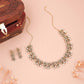 Tehzeeb Creations Gold Pleate White Colour Choker Set - Swadesiicart