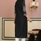 Juniper Women's Black Rayon Staple Straight Placement Print Kurta | Swadesiicart