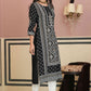Juniper Women's Black Rayon Staple Straight Placement Print Kurta | Swadesiicart