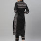 Juniper Black Rayon Festive Placement Print Straight Kurta For Women | Swadesiicart
