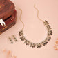 Tehzeeb Creations Gold Pleate Black Colour Choker Set - Swadesiicart