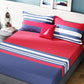 Nautica Bradford Red & Blue Striped 160 TC Pure Cotton King Bedsheet & 2 Pillow Covers - Swadesiicart