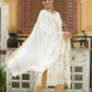 Juniper Off - White Georgette Festive Printed Straight Kurta Dupatta Set For Women - Swadesiicart