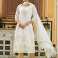 Juniper Off - White Georgette Festive Printed Straight Kurta Dupatta Set For Women - Swadesiicart