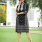 Juniper Women Black Rayon Festive Embroidered Straight Kurta | Swadesiicart